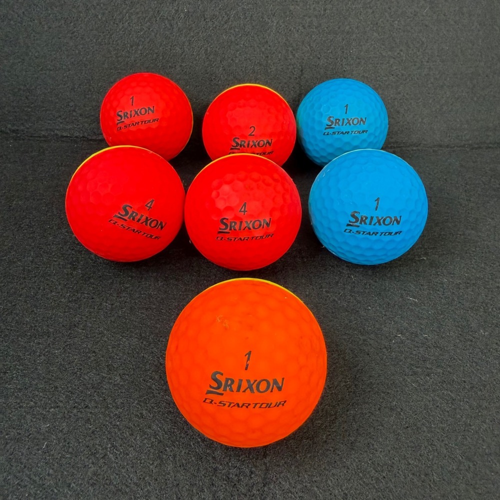 Srixon Q-STAR TOUR DIVIDE Golf Balls‎ 7 Split Two Tone Yellow Red Blue Orange